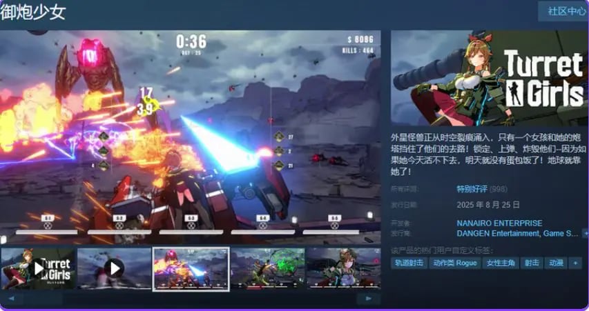【PC/官中/肉鸽/3D游戏/2.80G】御炮少女 （TurretGirls） Ver26.04.17 官中版+存档+肉鸽3D游戏+2.80G