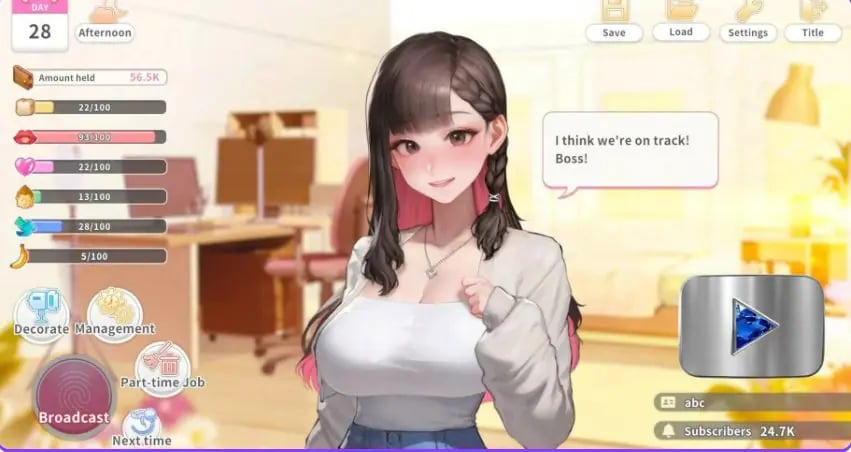 【PC/官中/养成互动/SLG游戏/700M】 直播开始!VTuber出道指南(Streaming ON! VTuber Training)Ver1.0.2 官中步兵版+养成互动SLG游戏+700M